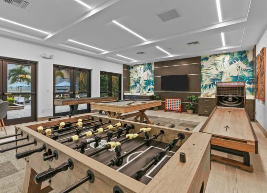 game room with game tables at The Preserve at Westchase, Tampa, Florida