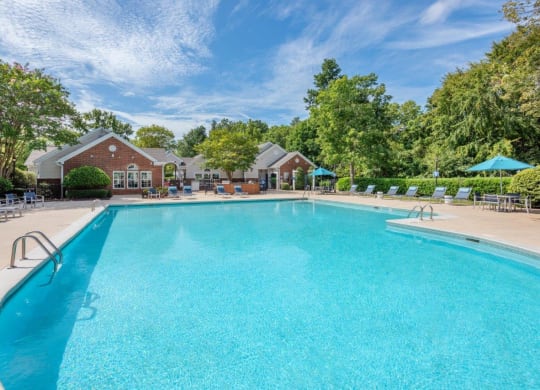Southpoint Crossing Apartments in Durham, North Carolina Pool with Lounge Chairs