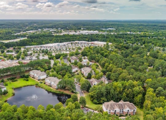 Southpoint Crossing Apartments in Durham, North Carolina Aerial View of Property and Surrounding Area