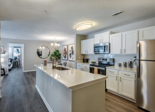 Southpoint Crossing Apartments in Durham, North Carolina Model Kitchen with Island