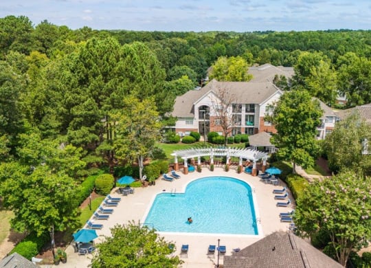 Southpoint Crossing Apartments in Durham, North Carolina Pool with Lounge Chairs