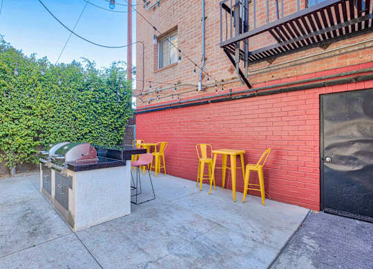 BBQ area with tables and chairs