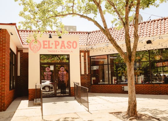 outside of building with painted sign that says El Paso at Canalside, Augusta, GA