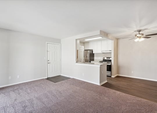 Spacious Living Area with Carpet