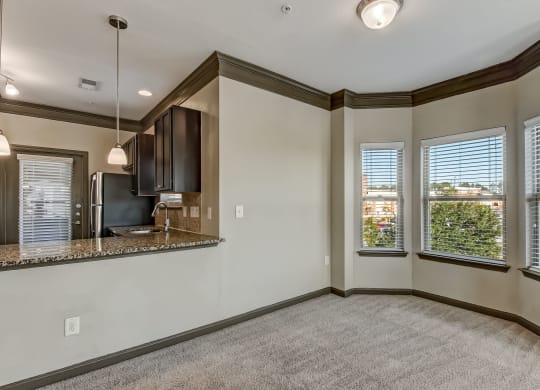 Spacious Living Area with Carpet