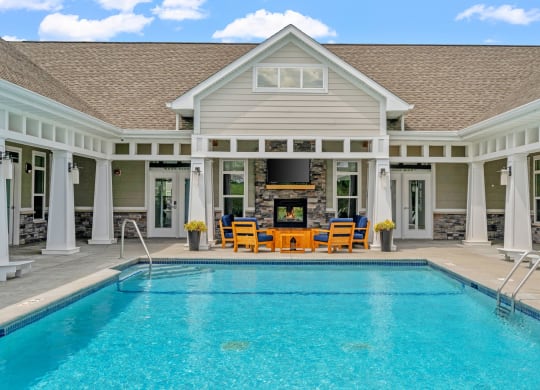 Sparkling Outdoor Pool with Expansive Sundeck