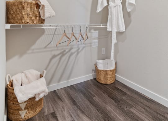 Walk-In Closet With Built-In Shelving
