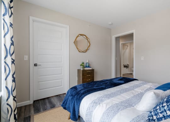 Bedroom with Wood Style Flooring