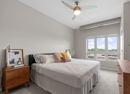 Bedroom with High Ceilings