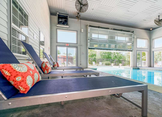 Lounger Chairs Along The Pool Sundeck