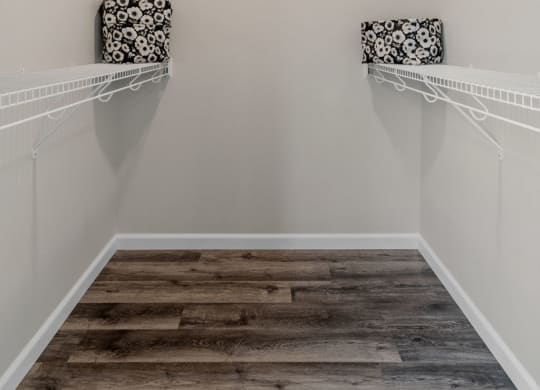 Walk-In Closet With Built-In Shelving