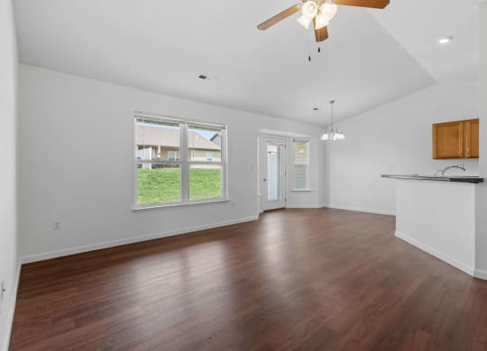 Spacious Living Area With Wood-Style Flooring