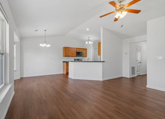 Spacious Living Area With Wood-Style Flooring