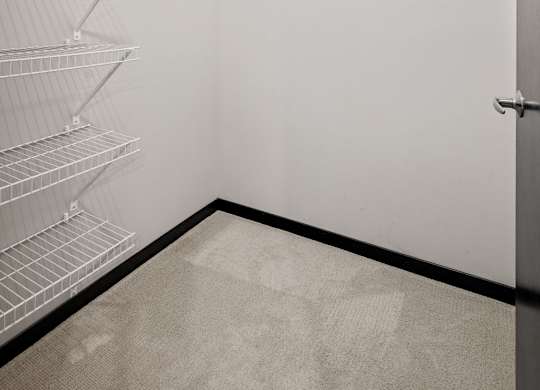 Walk-In Closet With Built-In Shelving
