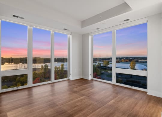 Spacious Living Area with Floor to Ceiling Windows