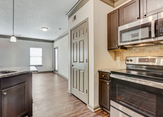 Espresso Cabinets With Stainless Steel Appliances