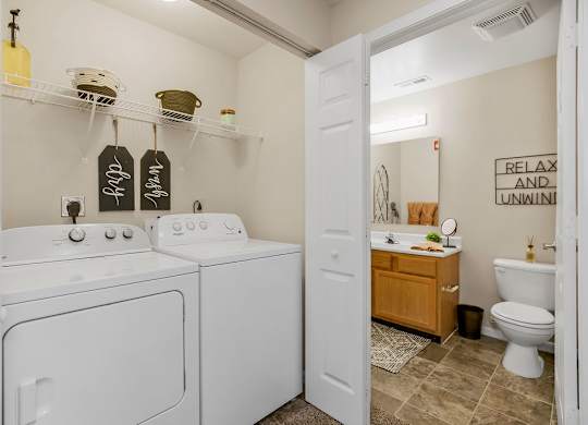 Living Area with Washer/Dryer