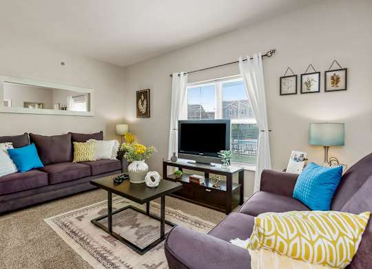 Living Room with Plush Carpeting