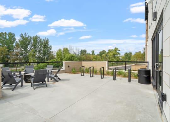 Outdoor Patio with Bike Racks