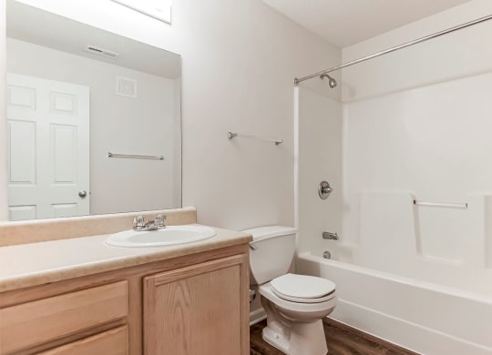 Bathroom with Wood cabinetry