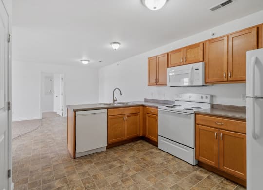 Kitchen with White Appliances