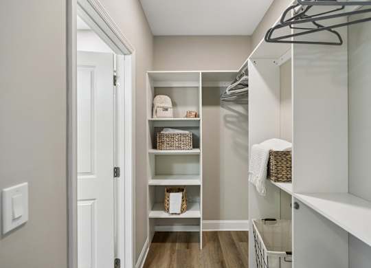 Walk-In Closet With Built-In Shelving