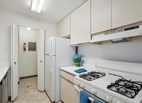 Kitchen with White Appliances