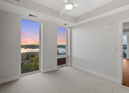 Bedroom with Floor to Ceiling Windows