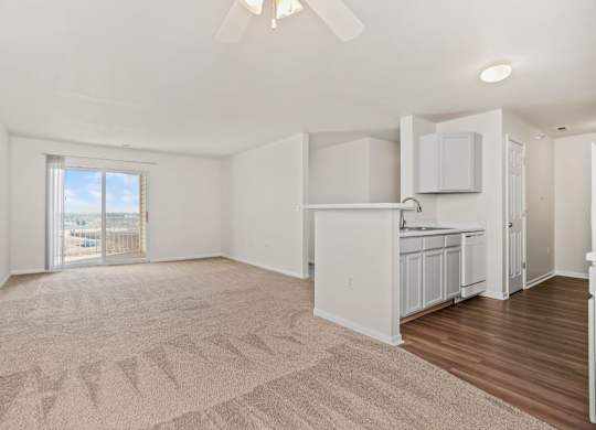 Spacious Living Area with Carpet