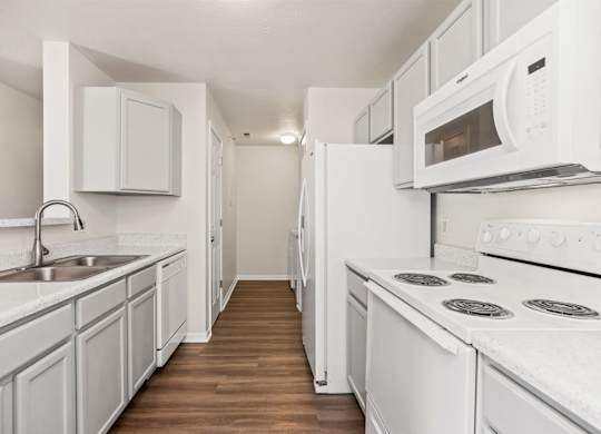 Kitchen with White Appliances