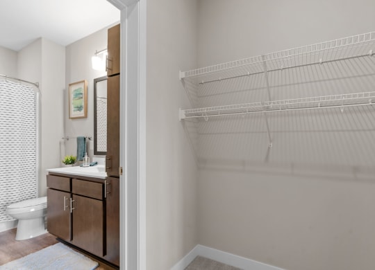 Walk-In Closet With Built-In Shelving