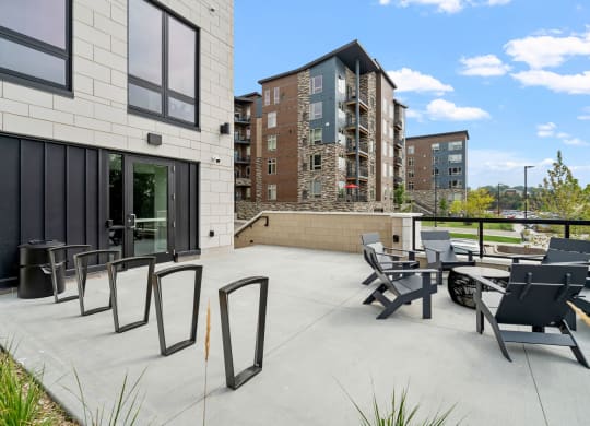 Outdoor Patio with Bike Racks