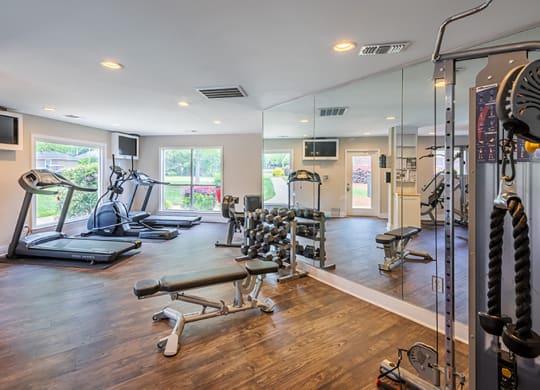 Fitness Center With Wood-Style Flooring