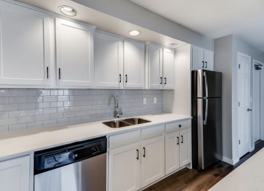 Kitchen with White Subway Tile Backsplash