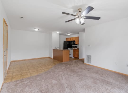 Spacious Living Area with Carpet