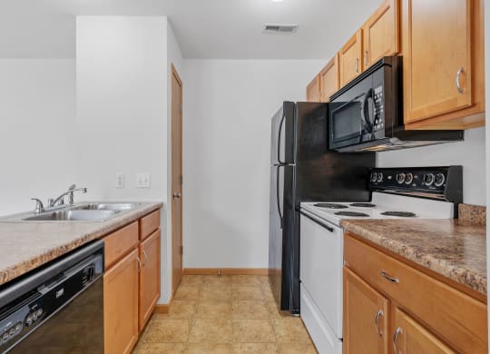 Kitchen with Black Appliances