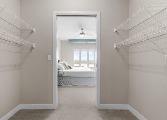 Walk-In Closet With Built-In Shelving