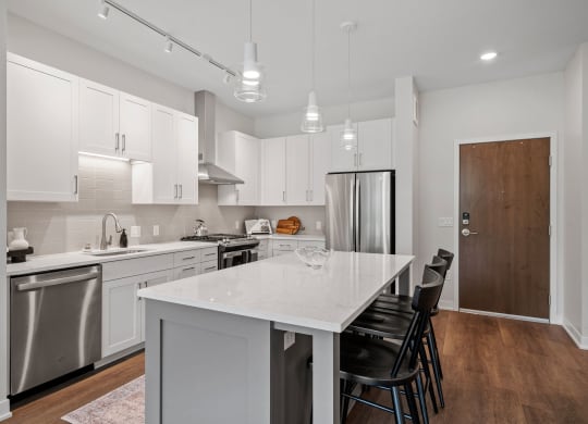 Large Kitchen Island Featuring