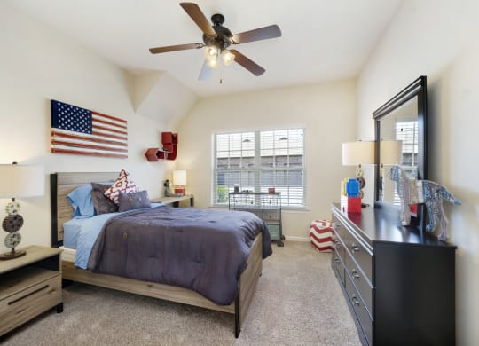 Bedroom with High Ceilings