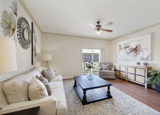 Spacious Living Area with Hardwood-Style Flooring