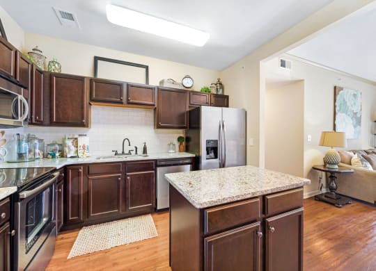 Kitchen with Dark Wood Cabinets