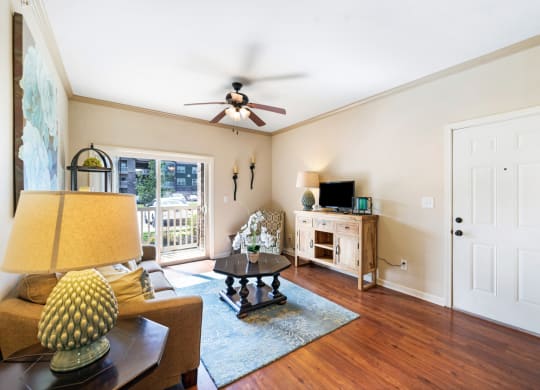 Spacious Living Area with Hardwood-Style Flooring