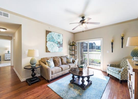 Spacious Living Area with Hardwood-Style Flooring