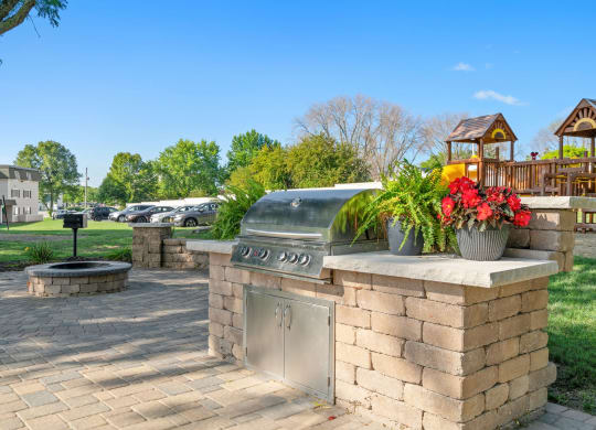 Outdoor Kitchen next to Firepit
