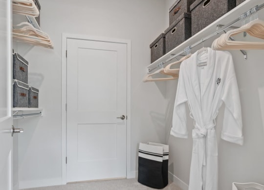 Expansive Walk-In Closet Leading To Bathroom