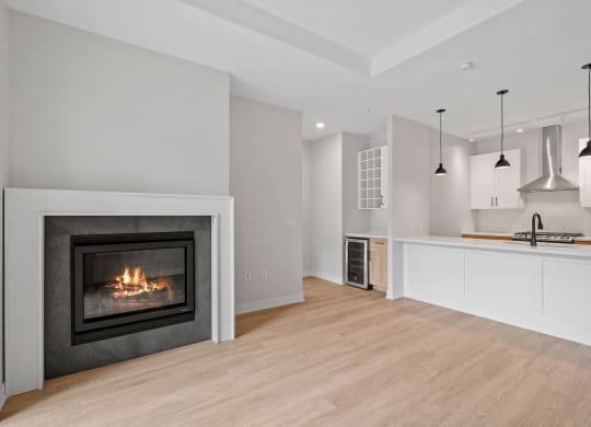 Spacious Living Area with Fireplace
