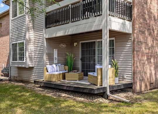 Spacious Outdoor Patio With Furniture