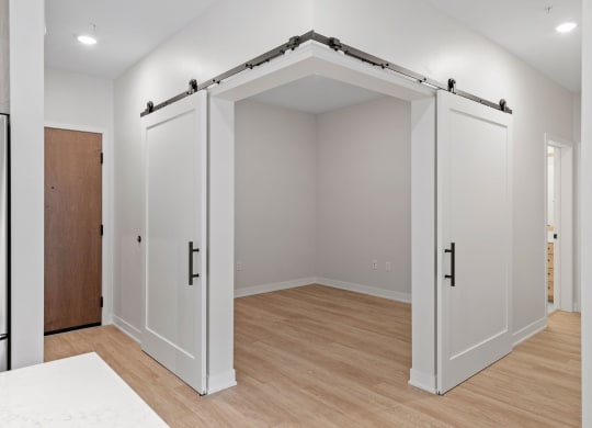 Den Area with Two Sliding Doors