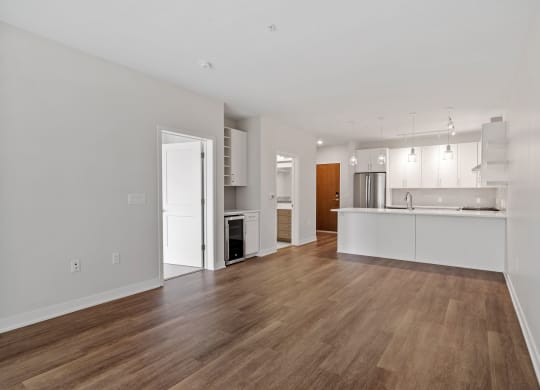 Spacious Living Area With Wood-Style Flooring
