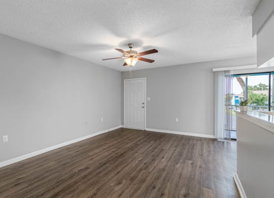 Spacious Living Area With Wood-Style Flooring